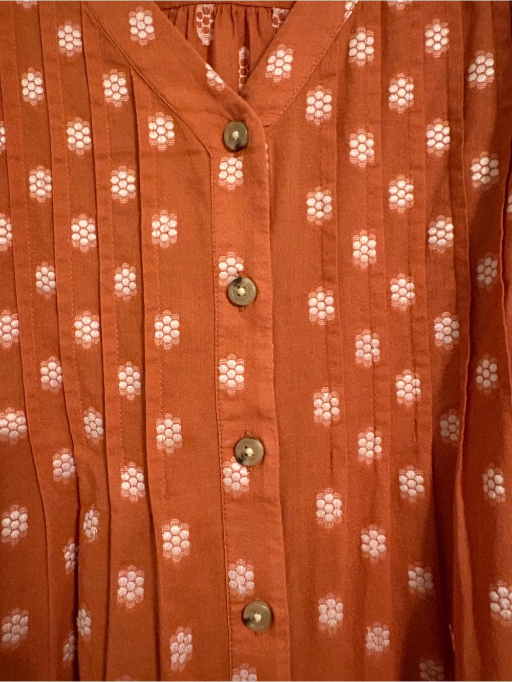 ✨ J. Jill Rust Floral Peasant Button Down Top | Size Large ✨ - Picture 10 of 12